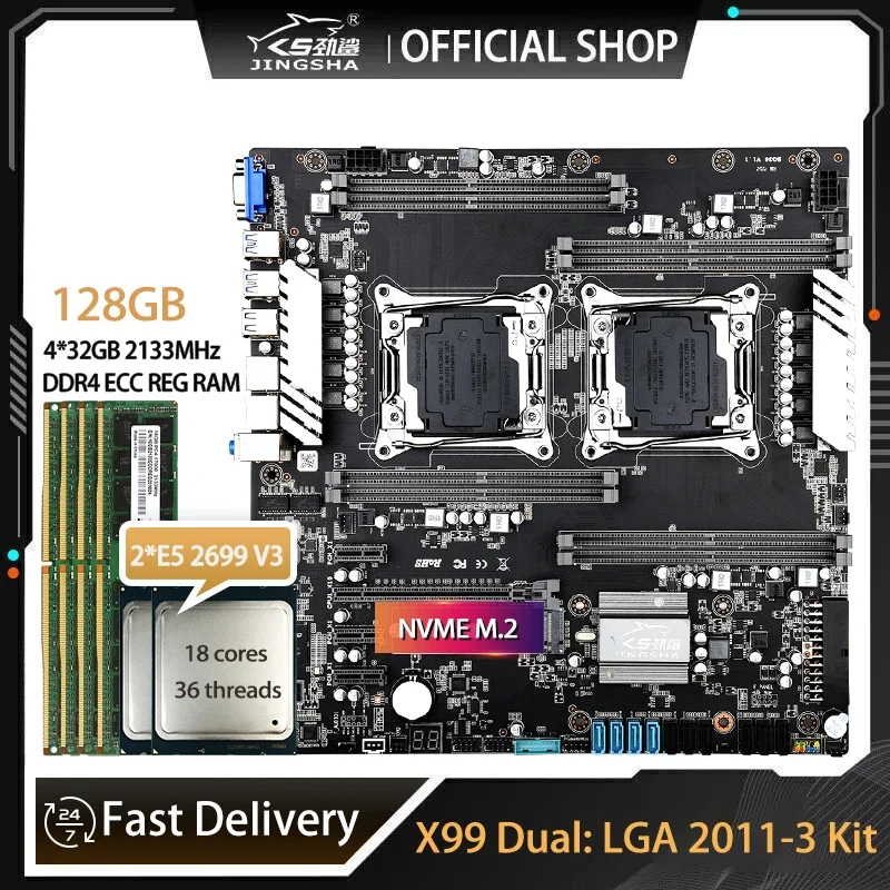 X99 Dual Motherboard Set with  - E5 2699 V4 ulasan dan harga